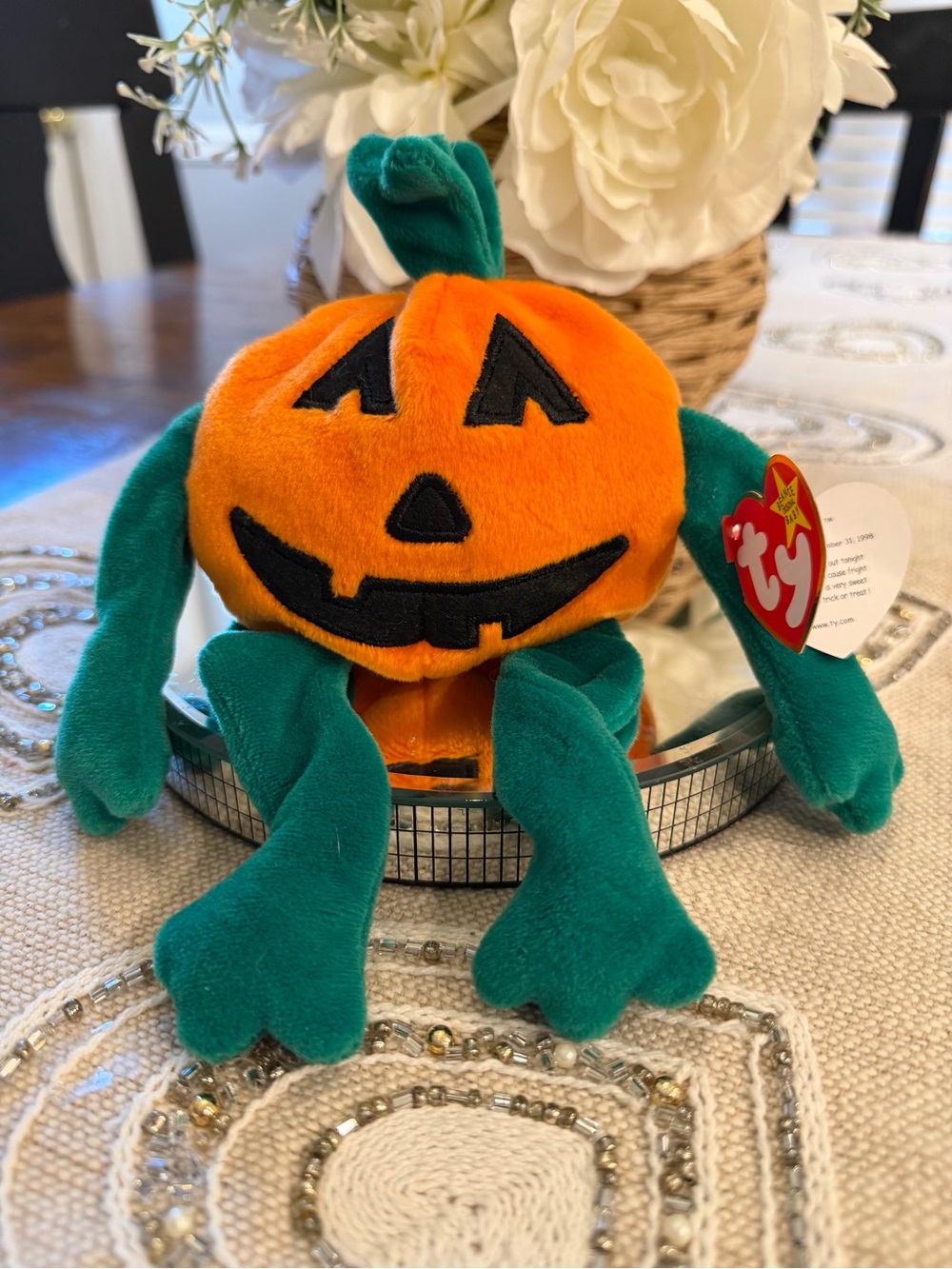 TY Beanie Baby Pumpkin Plush -Pumkin’ DOB 10-31-1998